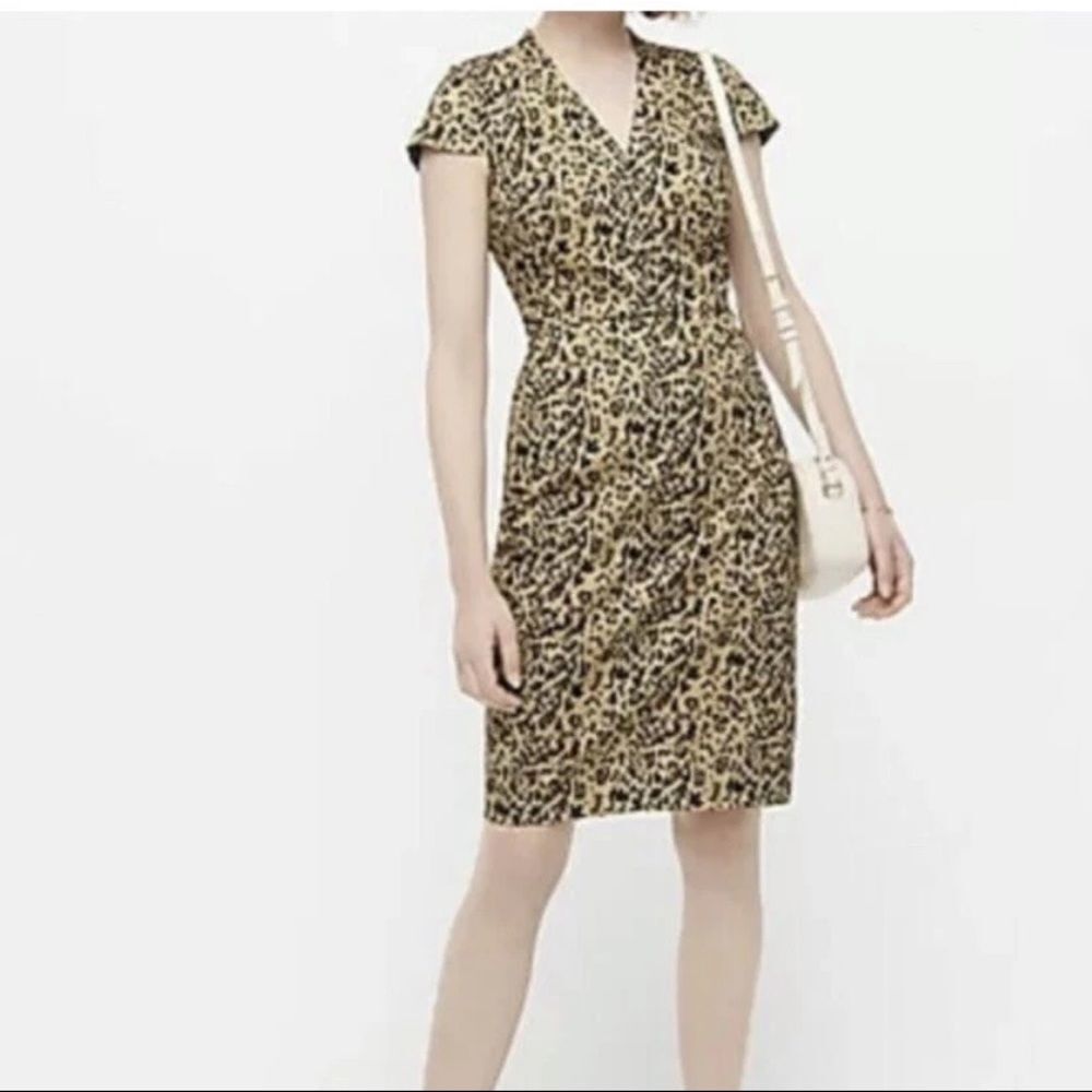 J. Crew V-Neck Animal Print Dress